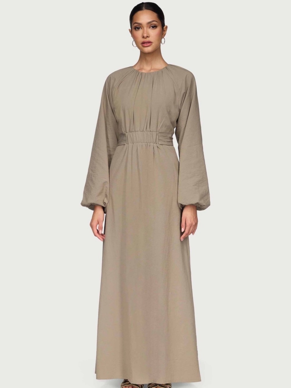Cotton Blend Tie Back Maxi Dress -
Sage